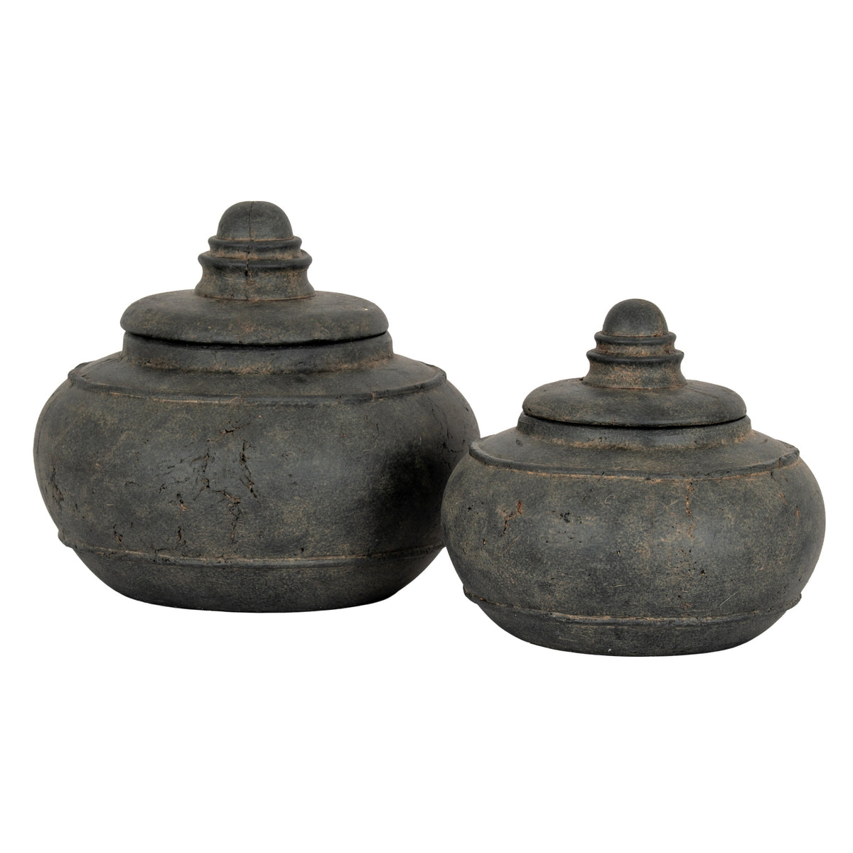 Embleton Large Black Ceramic Pot With Lid