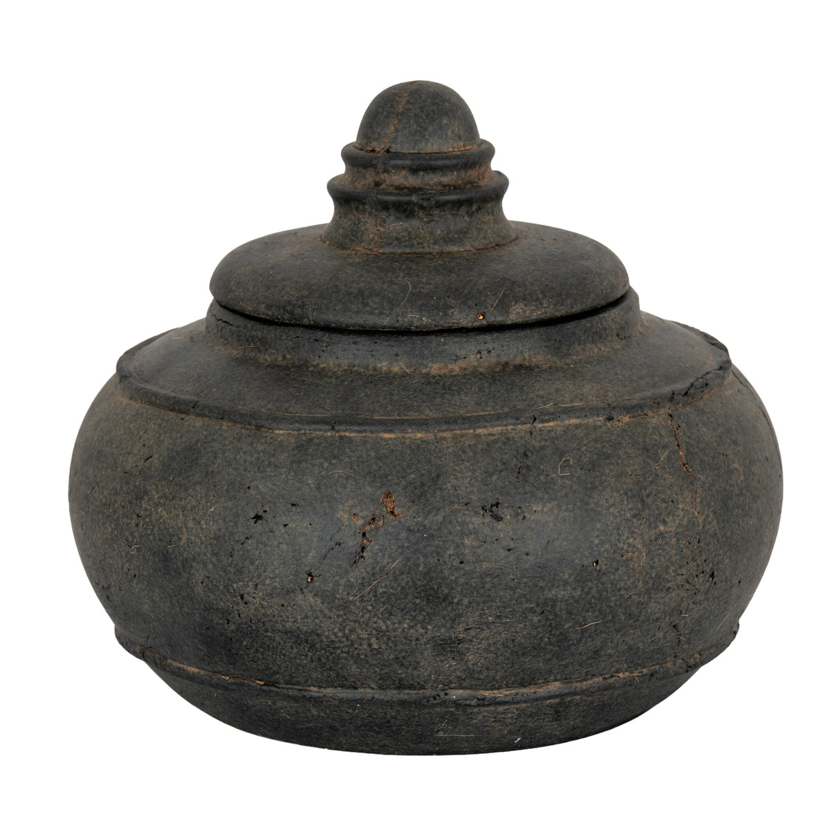 Embleton Large Black Ceramic Pot With Lid