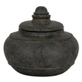 Beadnell Medium Black Ceramic Pot With Lid