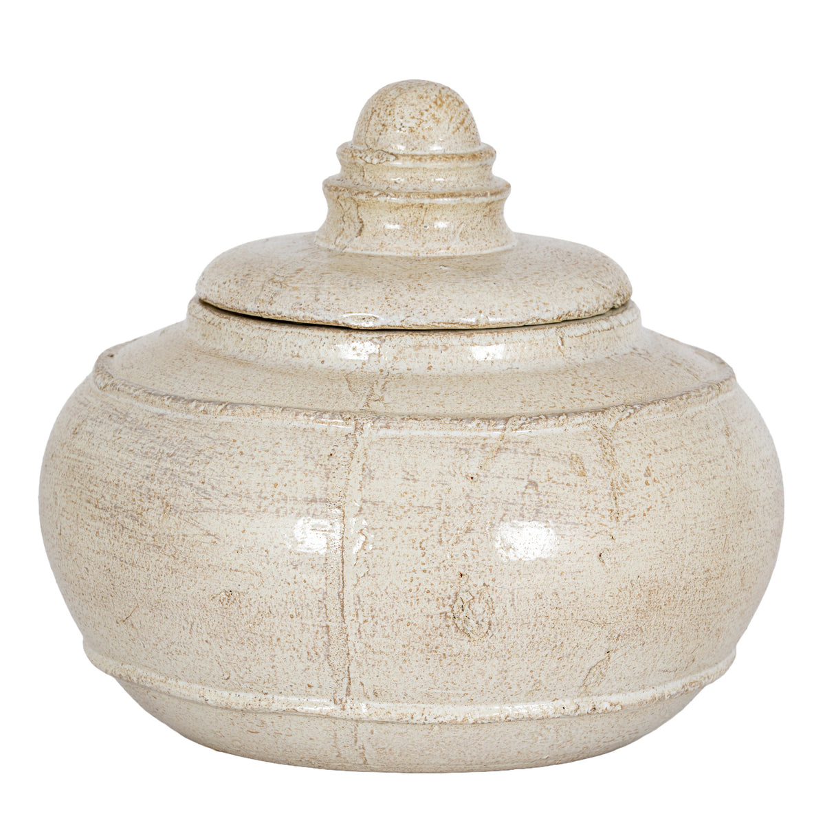 Warkworth Medium Weathered Ceramic Pot With Lid