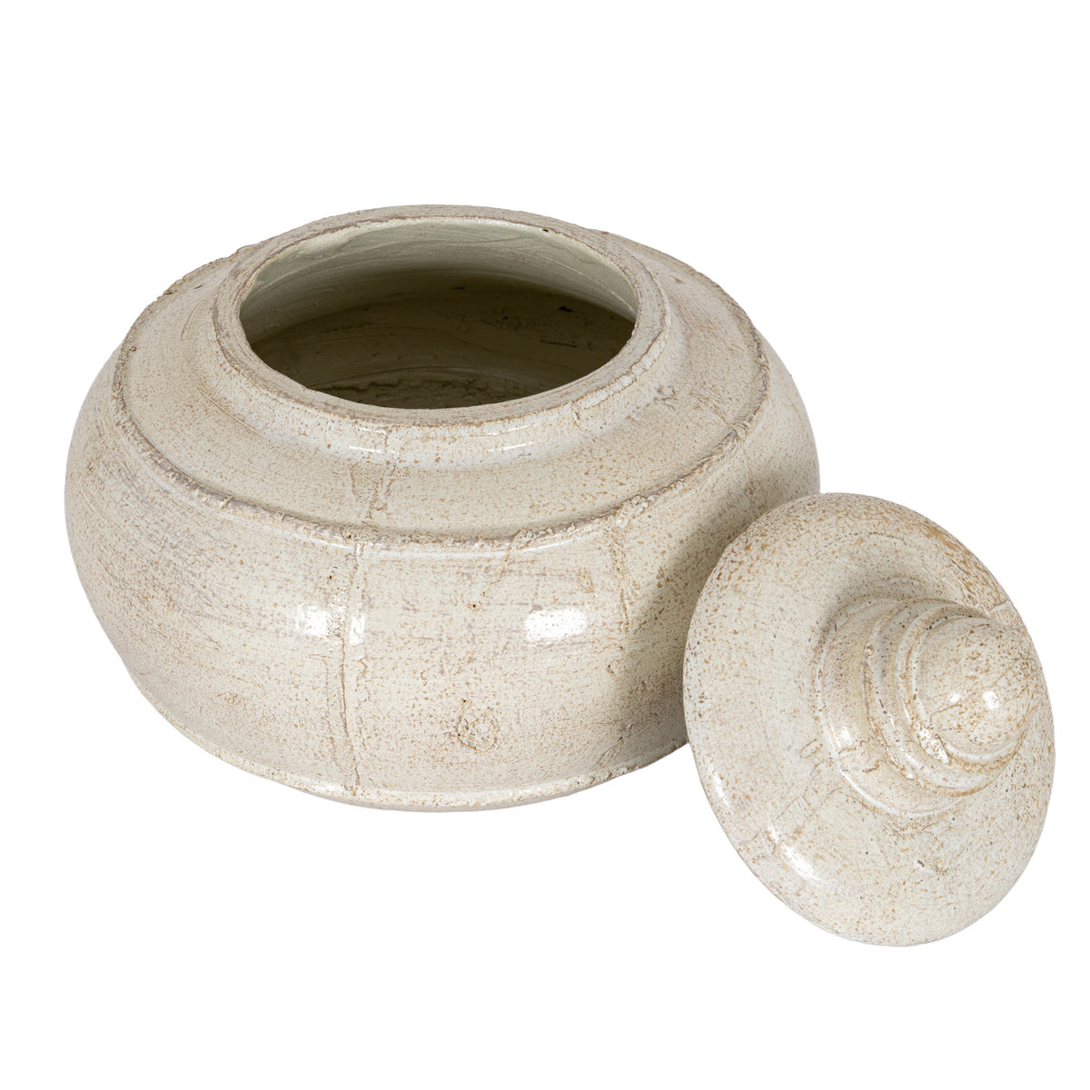 Warkworth Medium Weathered Ceramic Pot With Lid