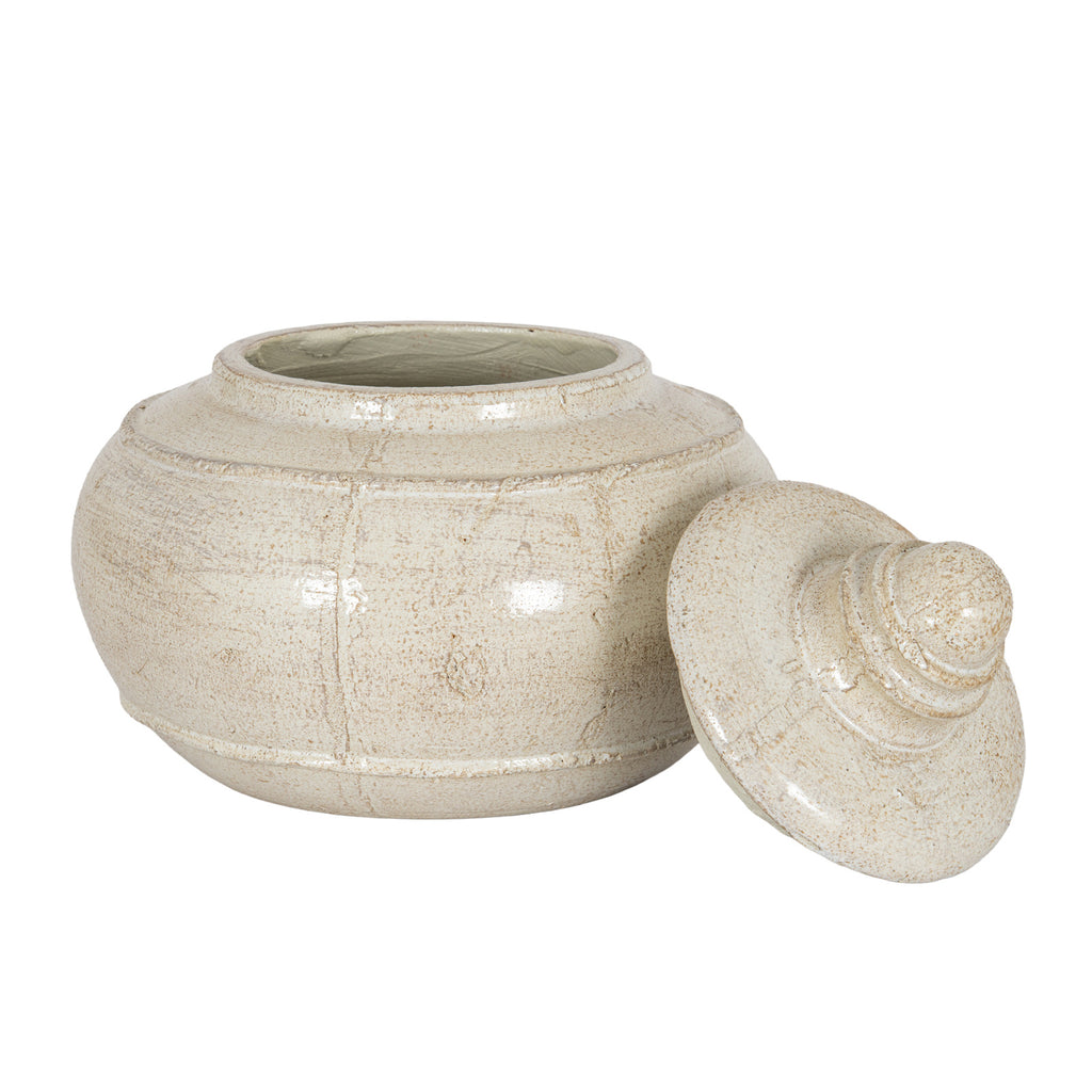 Warkworth Medium Weathered Ceramic Pot With Lid