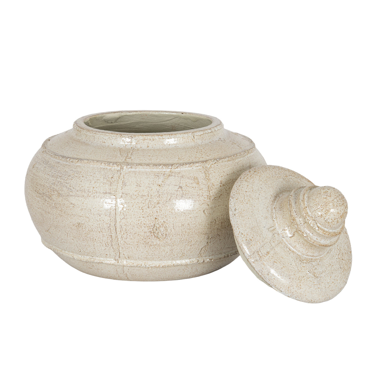 Warkworth Medium Weathered Ceramic Pot With Lid