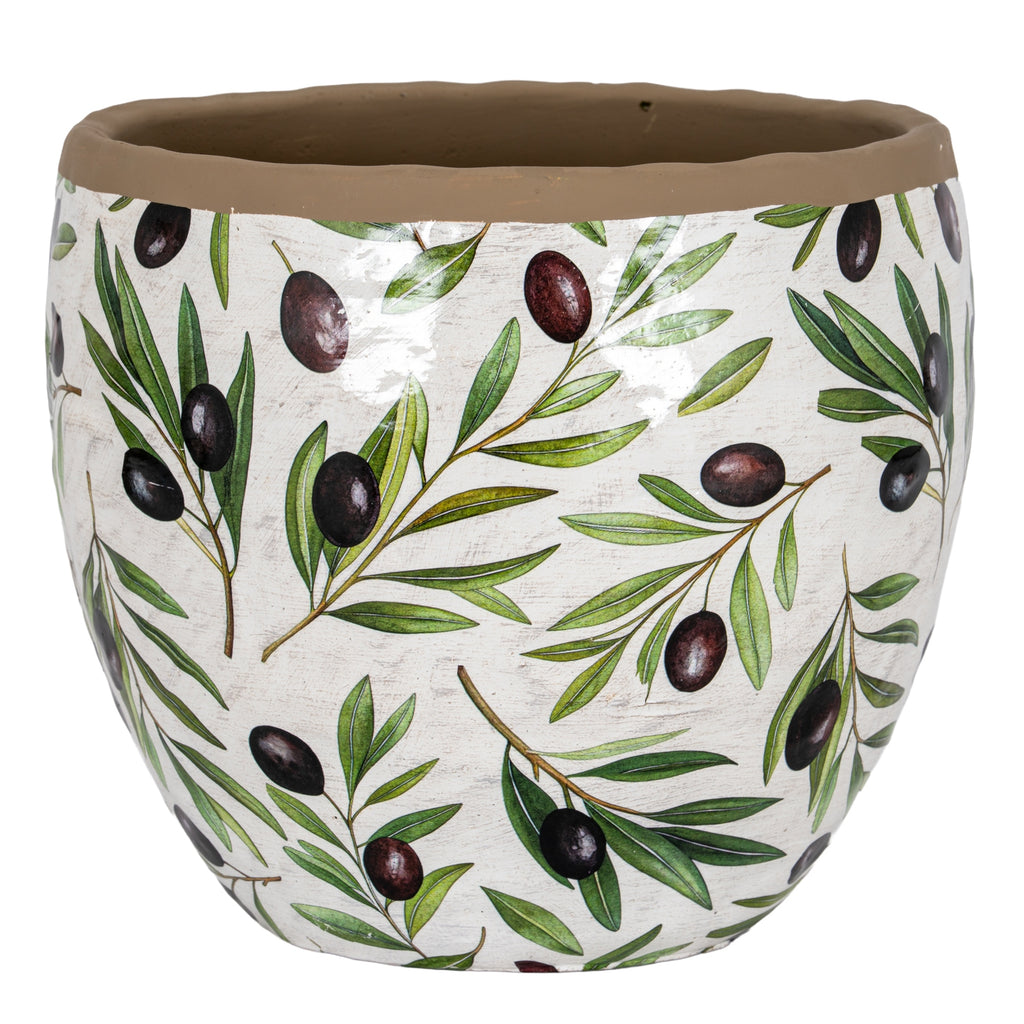 Lesbury Large Olive Green Ceramic Planter