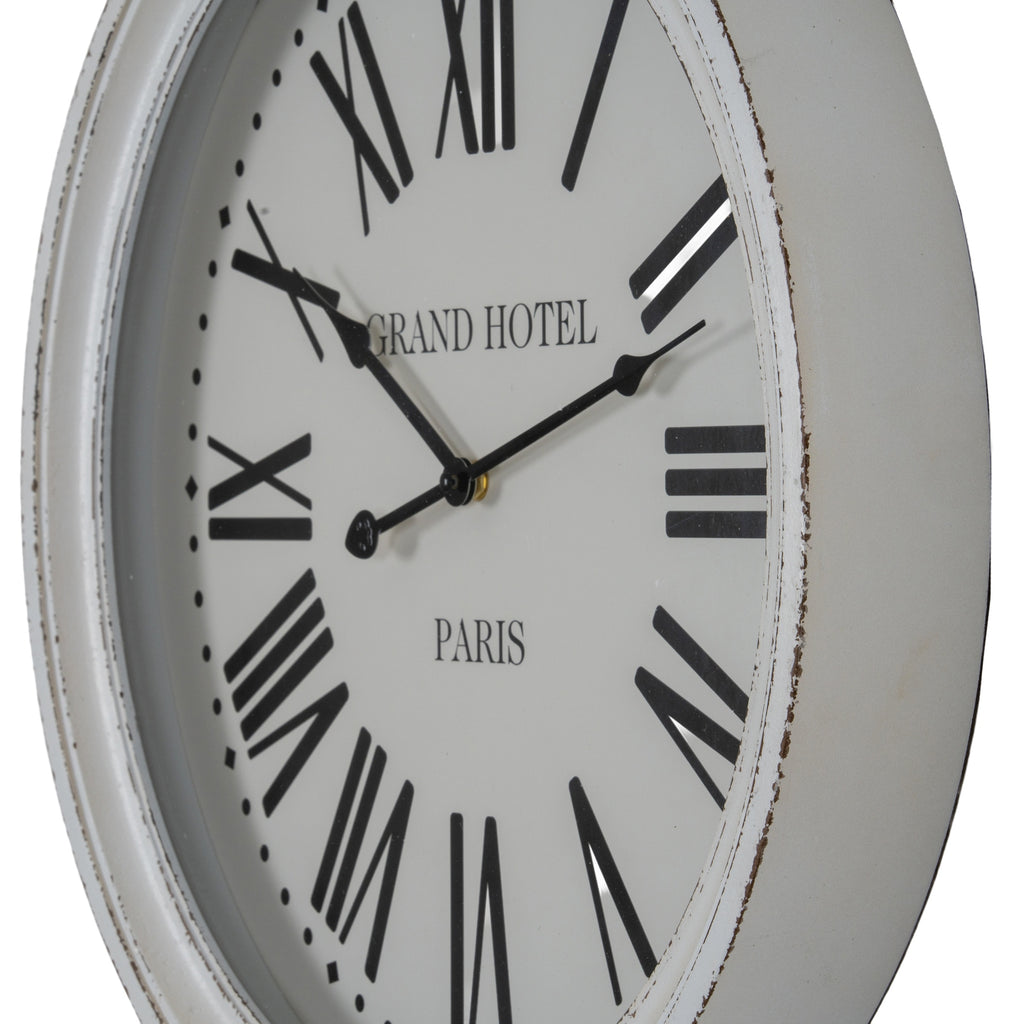 Pegswood White Glass-Fronted Wall Clock