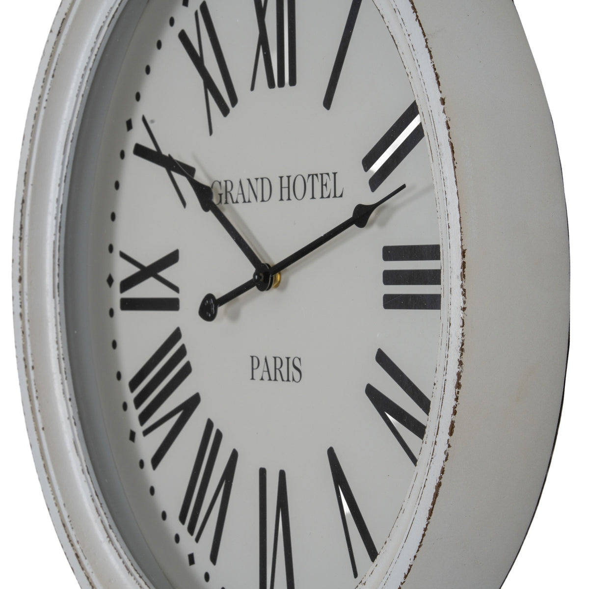 Pegswood White Glass-Fronted Wall Clock