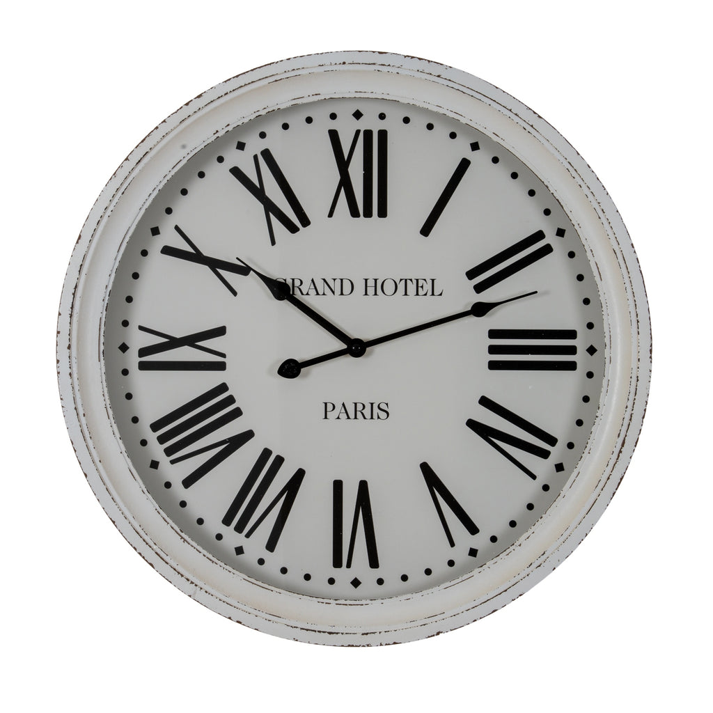 Pegswood White Glass-Fronted Wall Clock