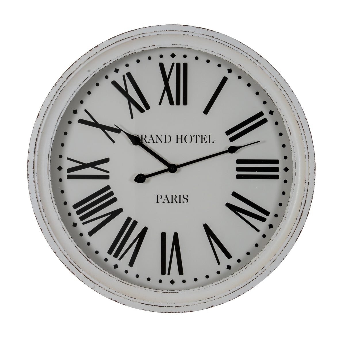 Pegswood White Glass-Fronted Wall Clock