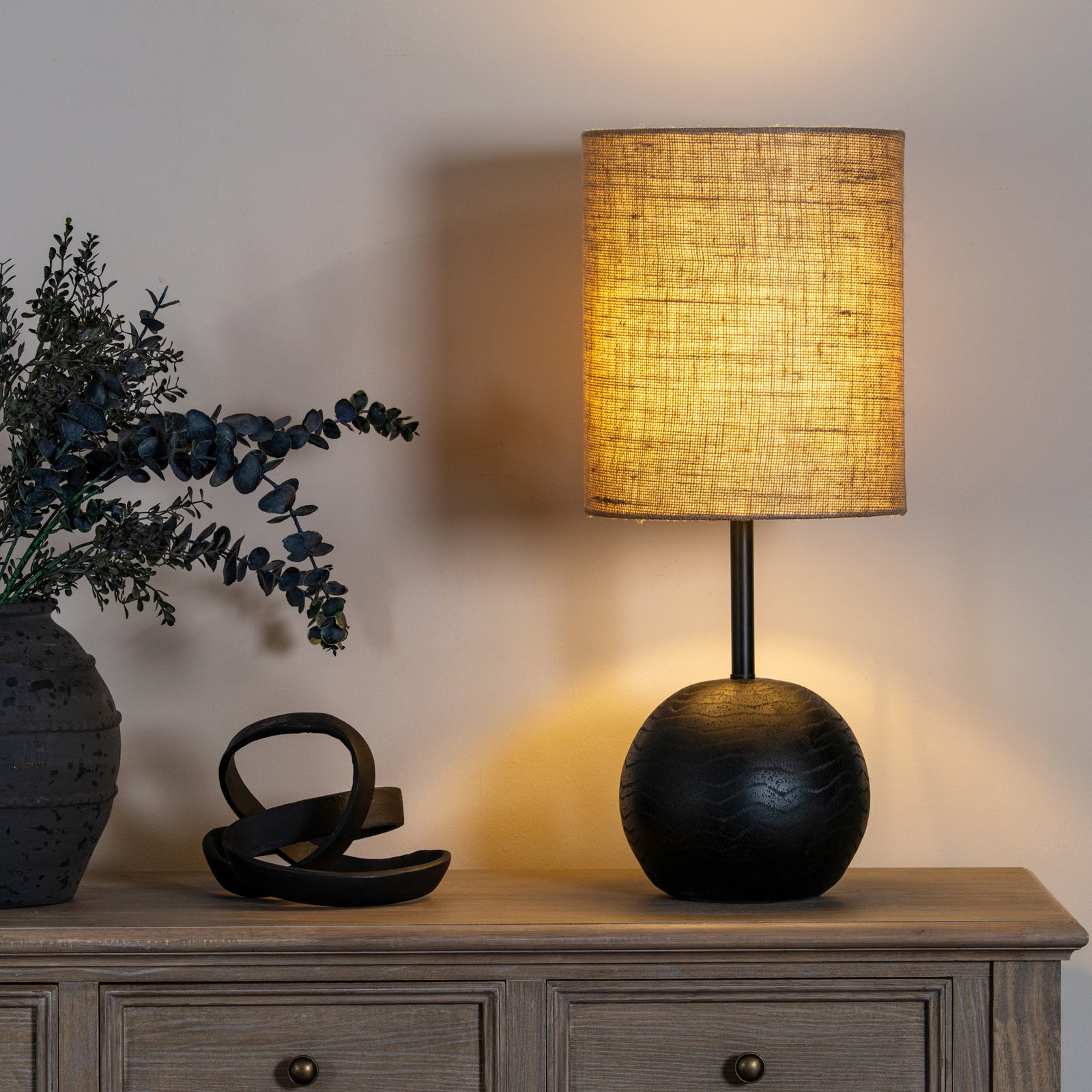 Amble Black Cannon Table Lamp