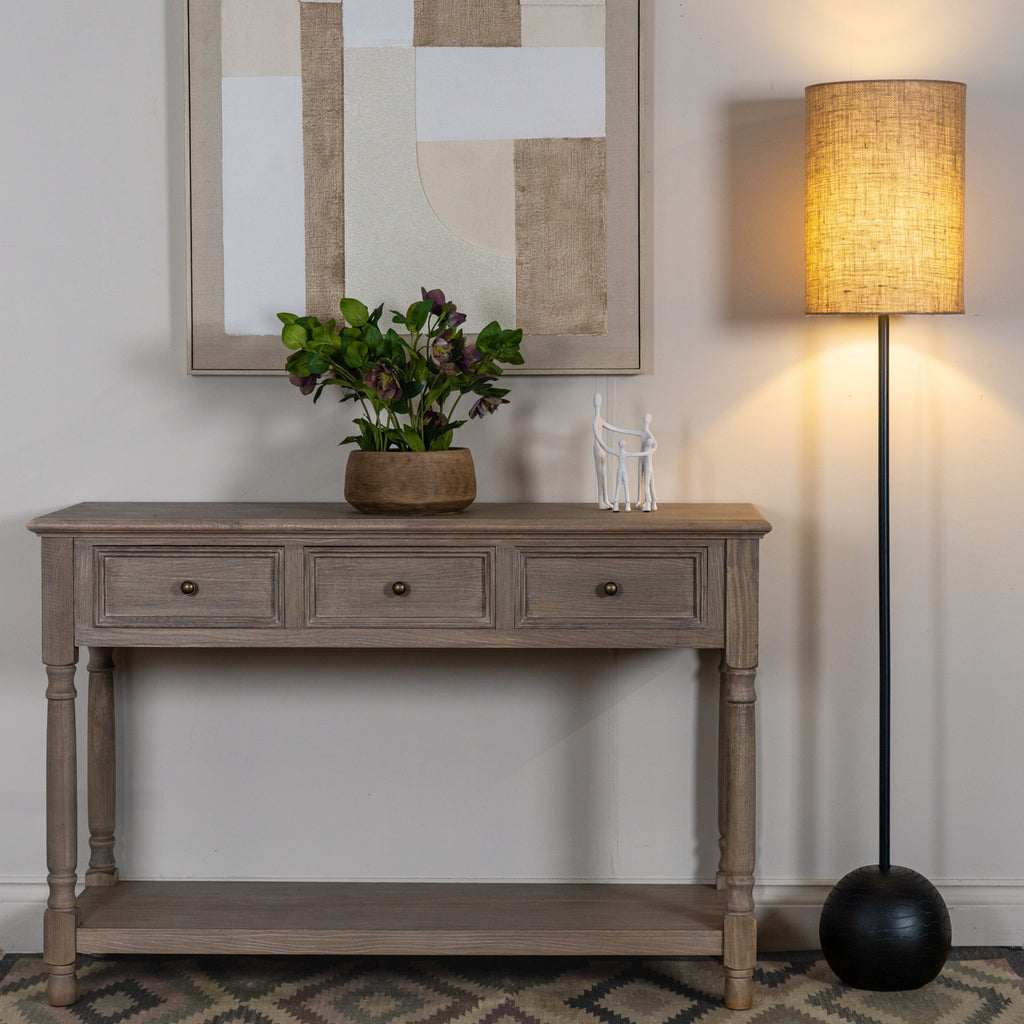 Warkworth Black Cannon Floor Lamp