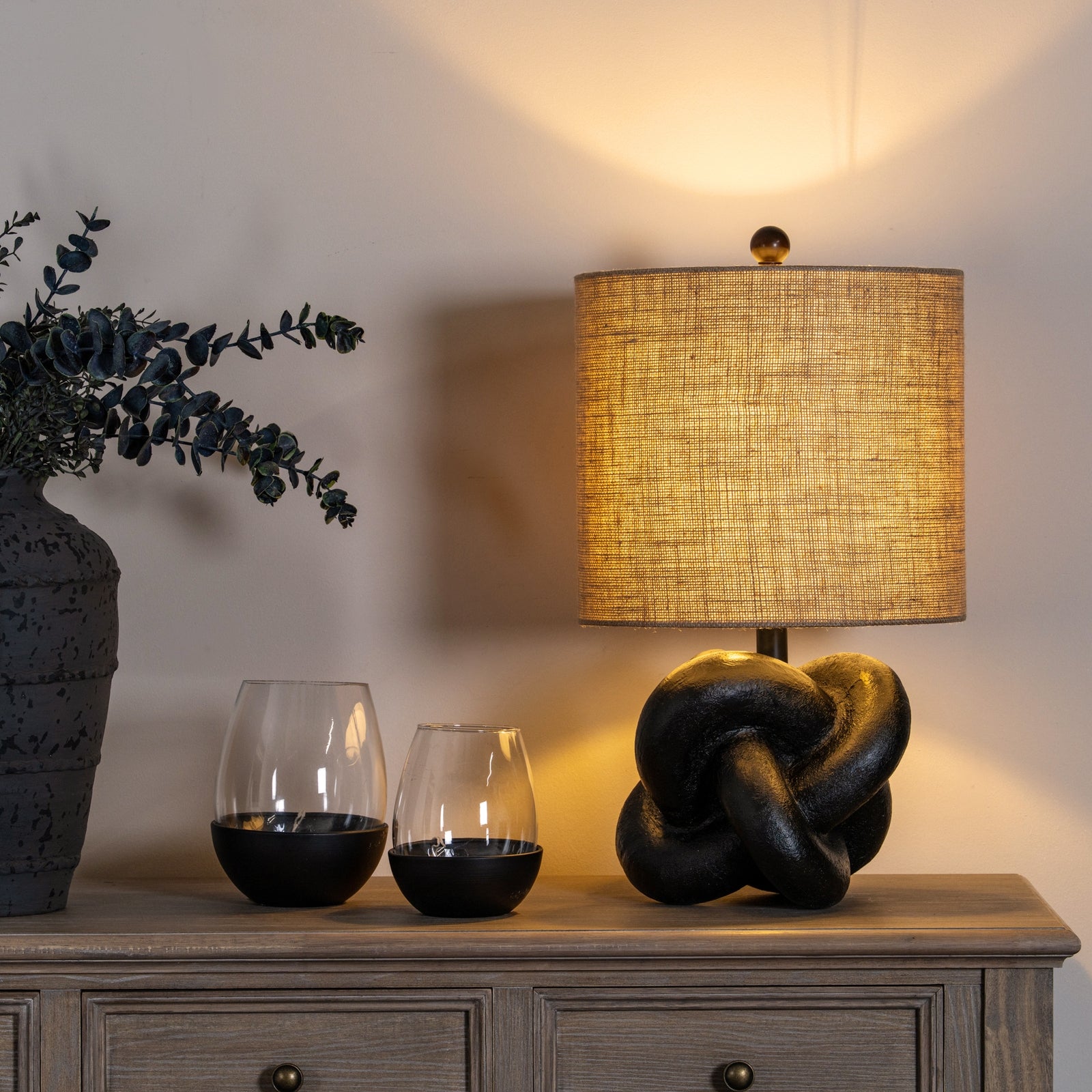 Howick Black Knot Table Lamp
