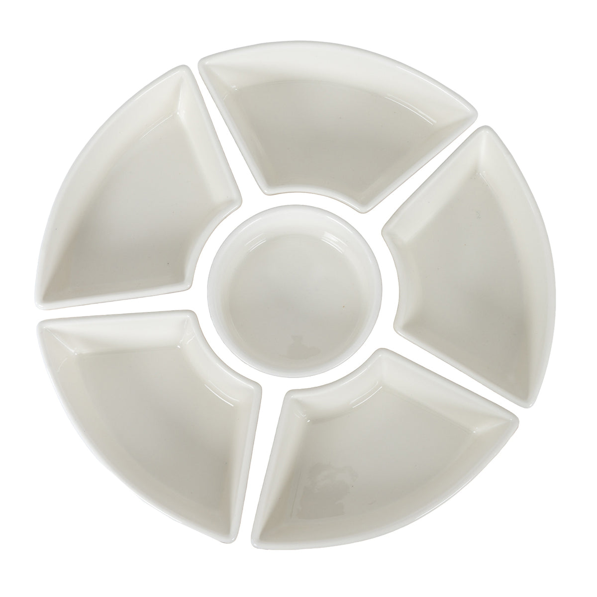Bothal Acacia Lazy Susan With Ceramic Bowls