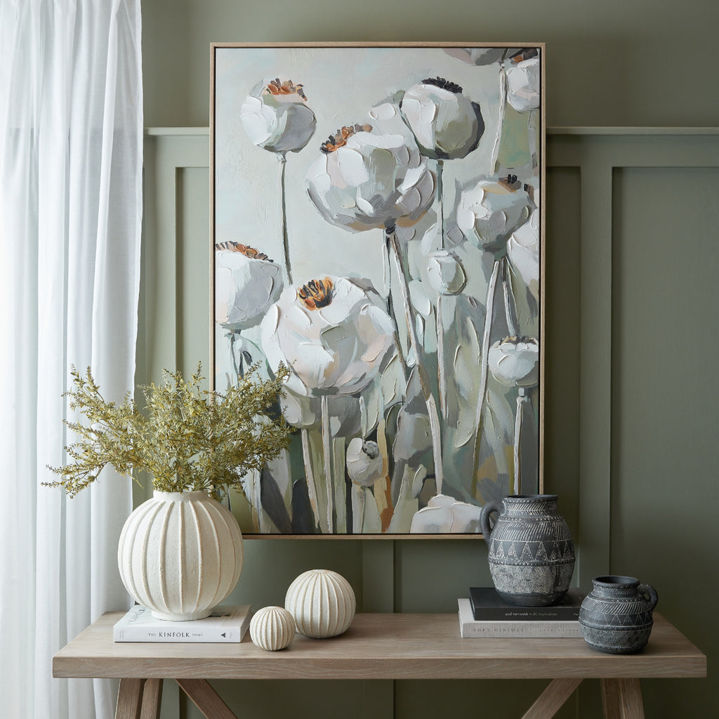 Ovingham Hand Painted Seed Head Framed Canvas