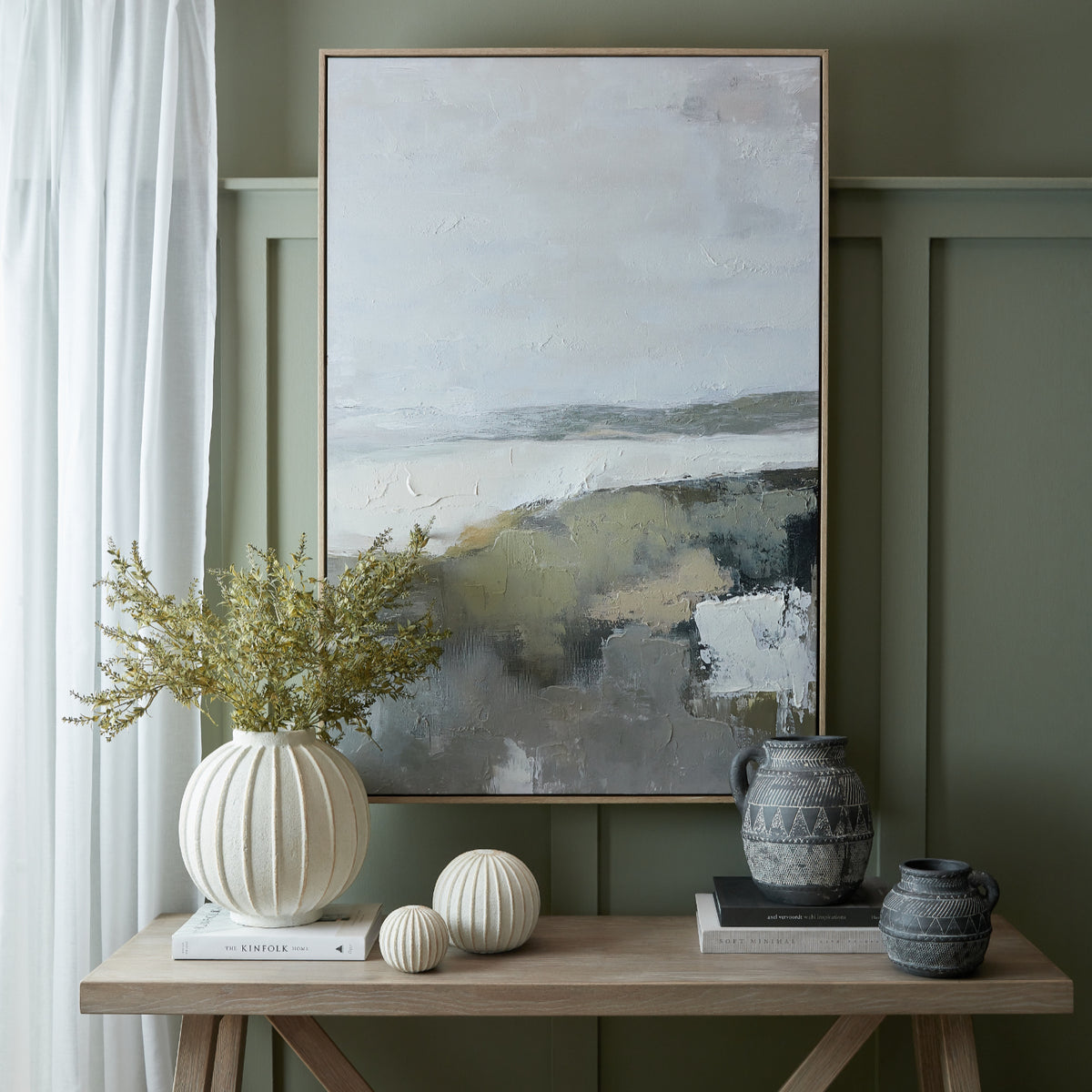 Ovington Hand Painted Landscape Framed Canvas