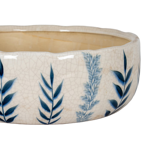 Acomb Large Blue Floral Ceramic Bowl Pot