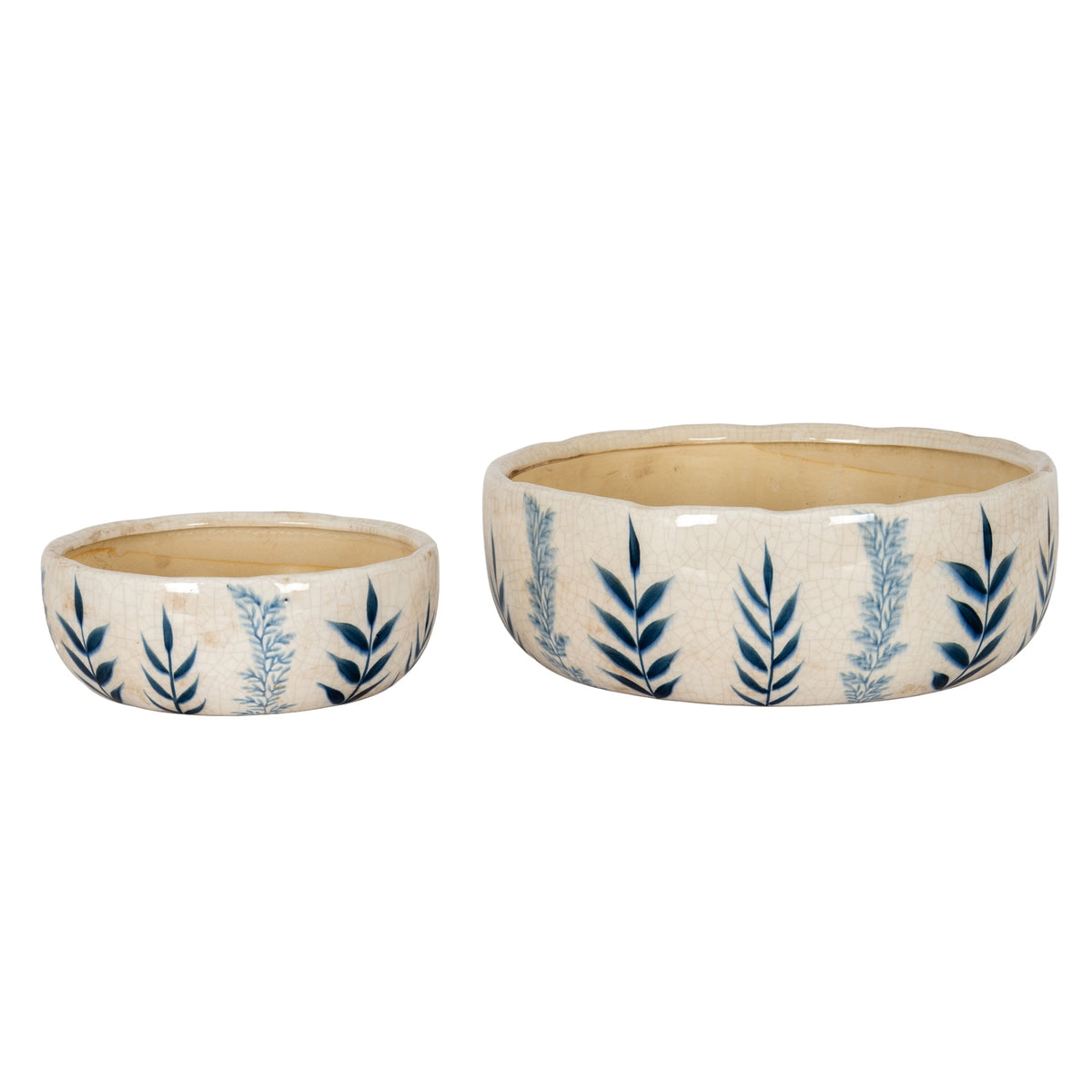 Acomb Large Blue Floral Ceramic Bowl Pot
