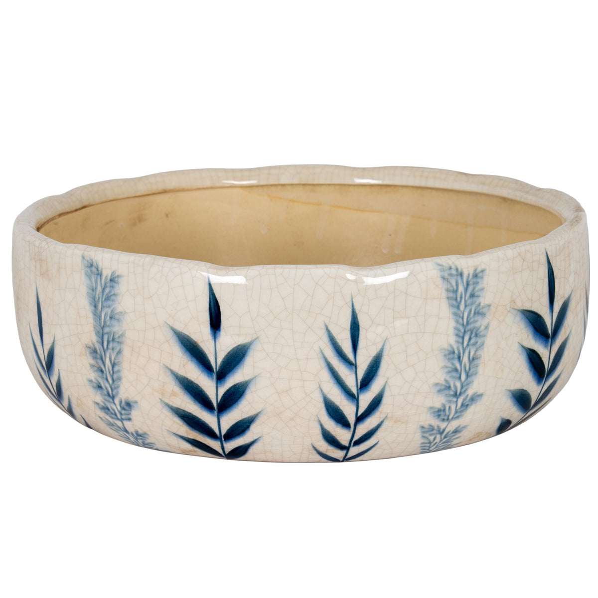 Acomb Large Blue Floral Ceramic Bowl Pot