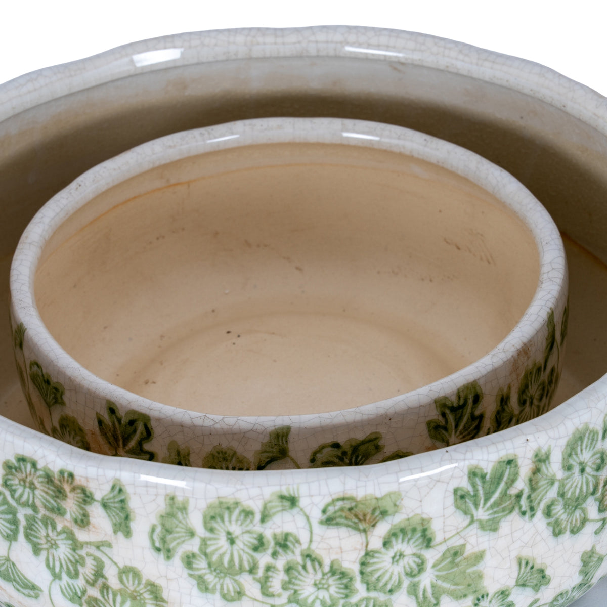 Barrasford Large Green Ceramic Bowl Pot
