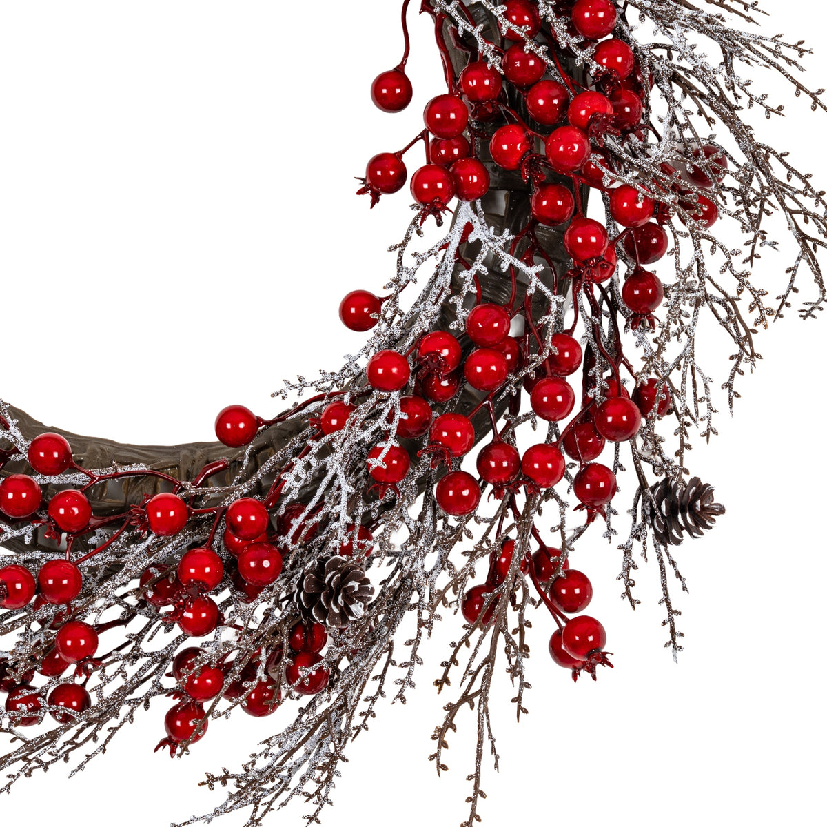 Gunnerton Faux Winter Wreath With Red Berries