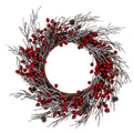 Gunnerton Faux Winter Wreath With Red Berries