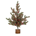 Simonburn Large Frosted Berry Tree on Wooden Block