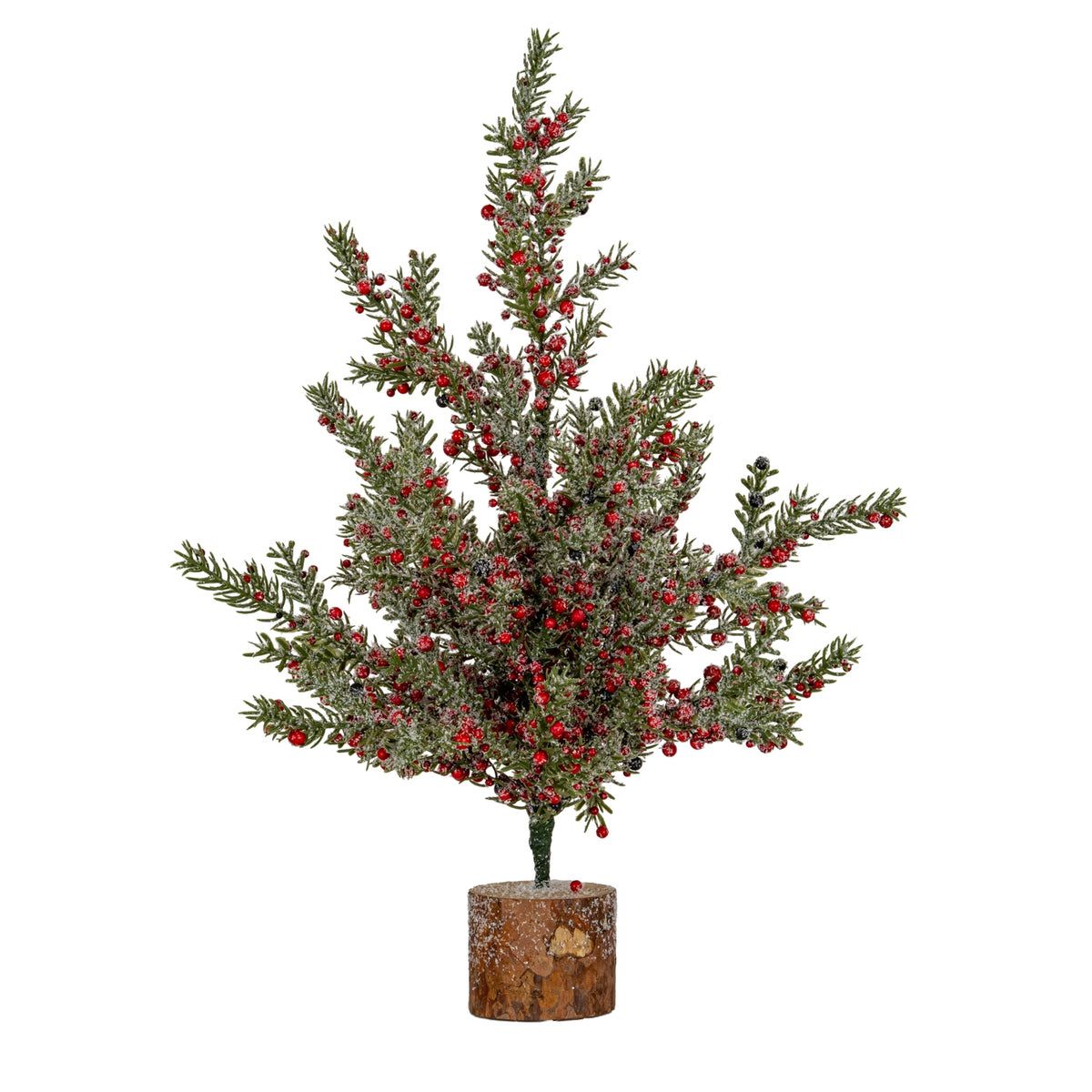 Simonburn Large Frosted Berry Tree on Wooden Block