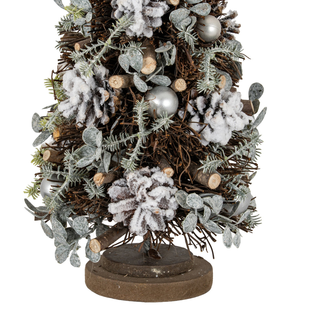Tarset Medium Frosted Tree with Pinecones
