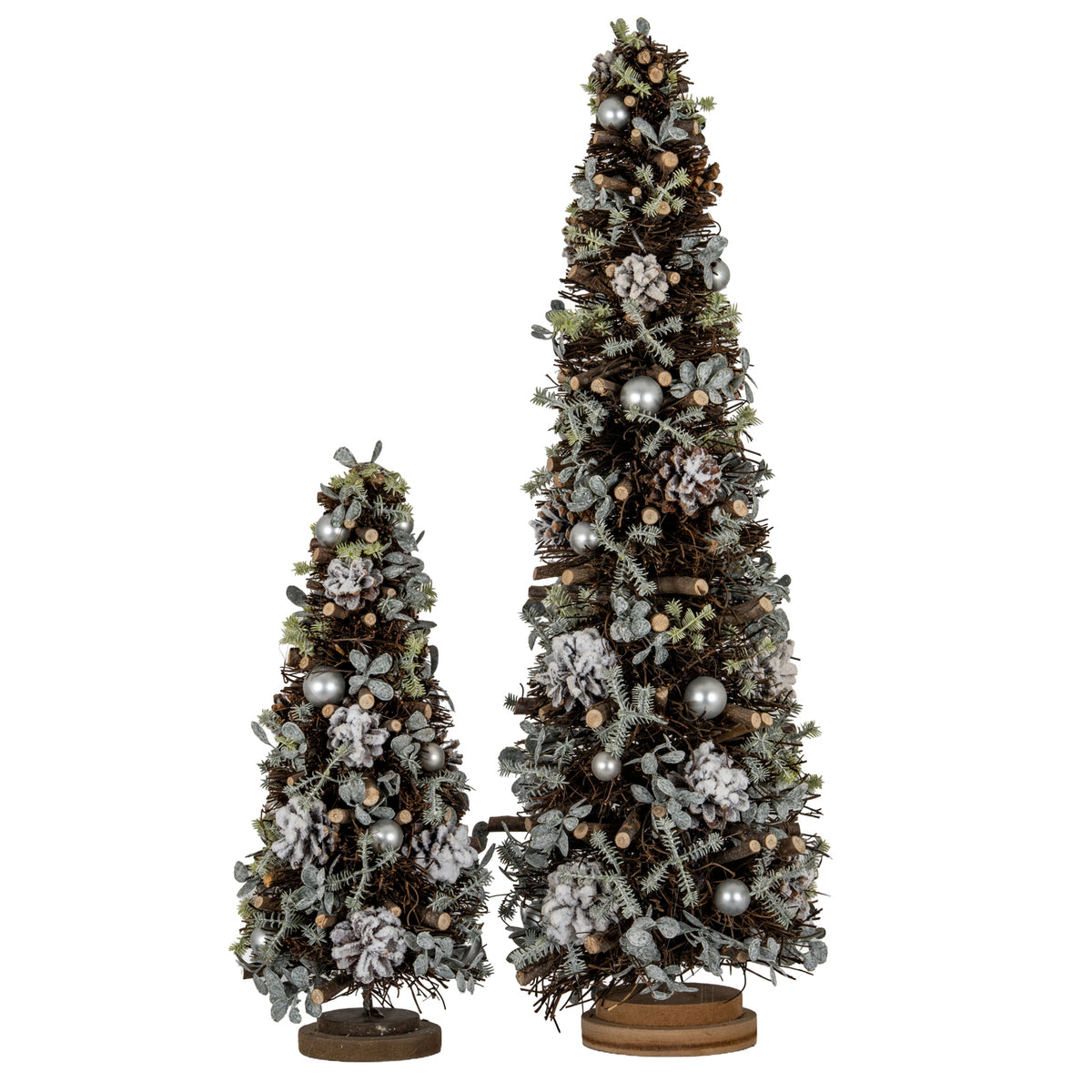Tarset Medium Frosted Tree with Pinecones