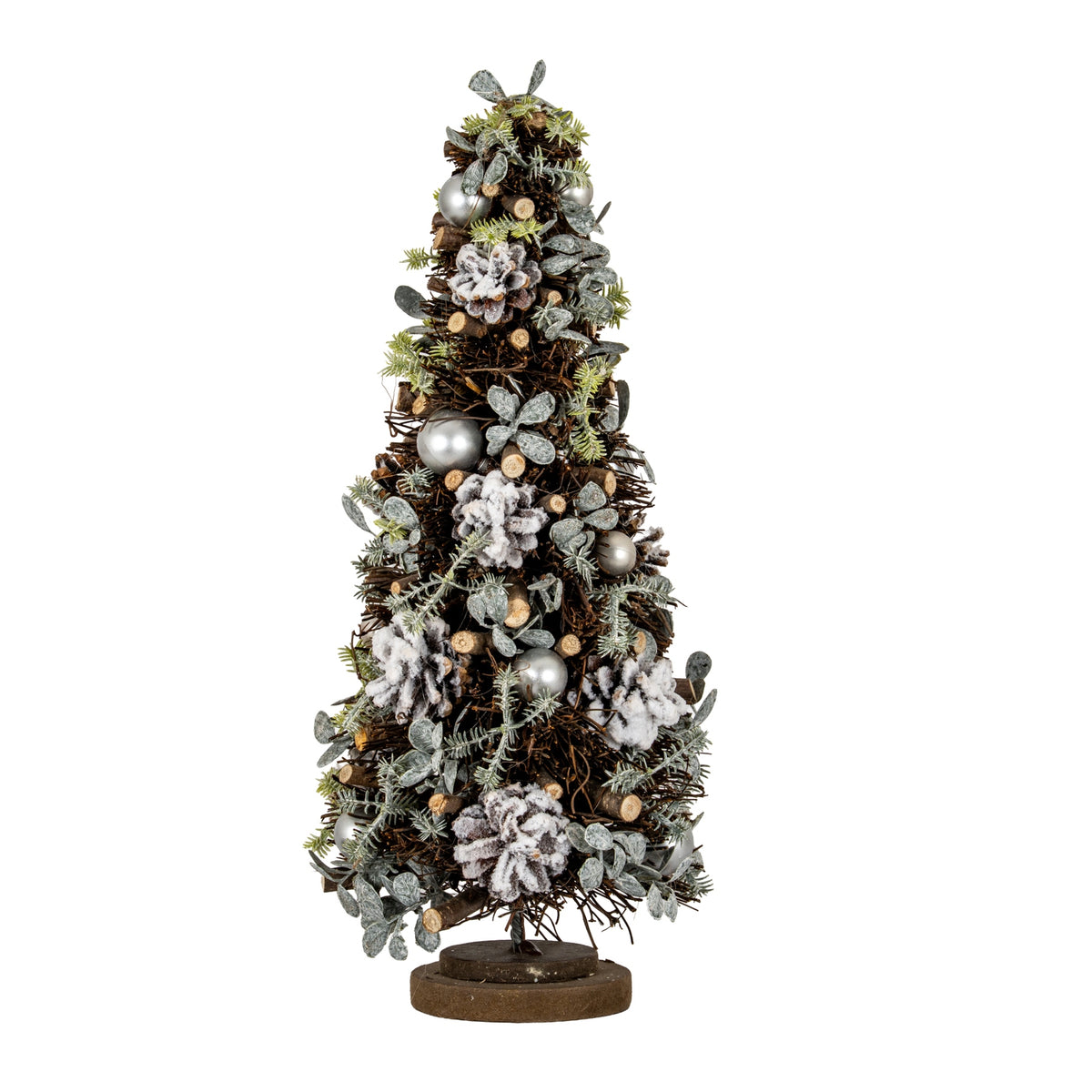 Tarset Medium Frosted Tree with Pinecones