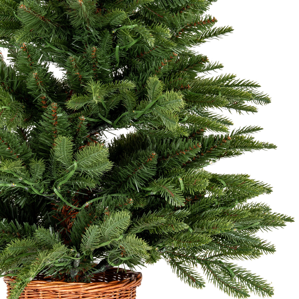 Ryal Pre-Lit Fir Tree in Rattan Pot