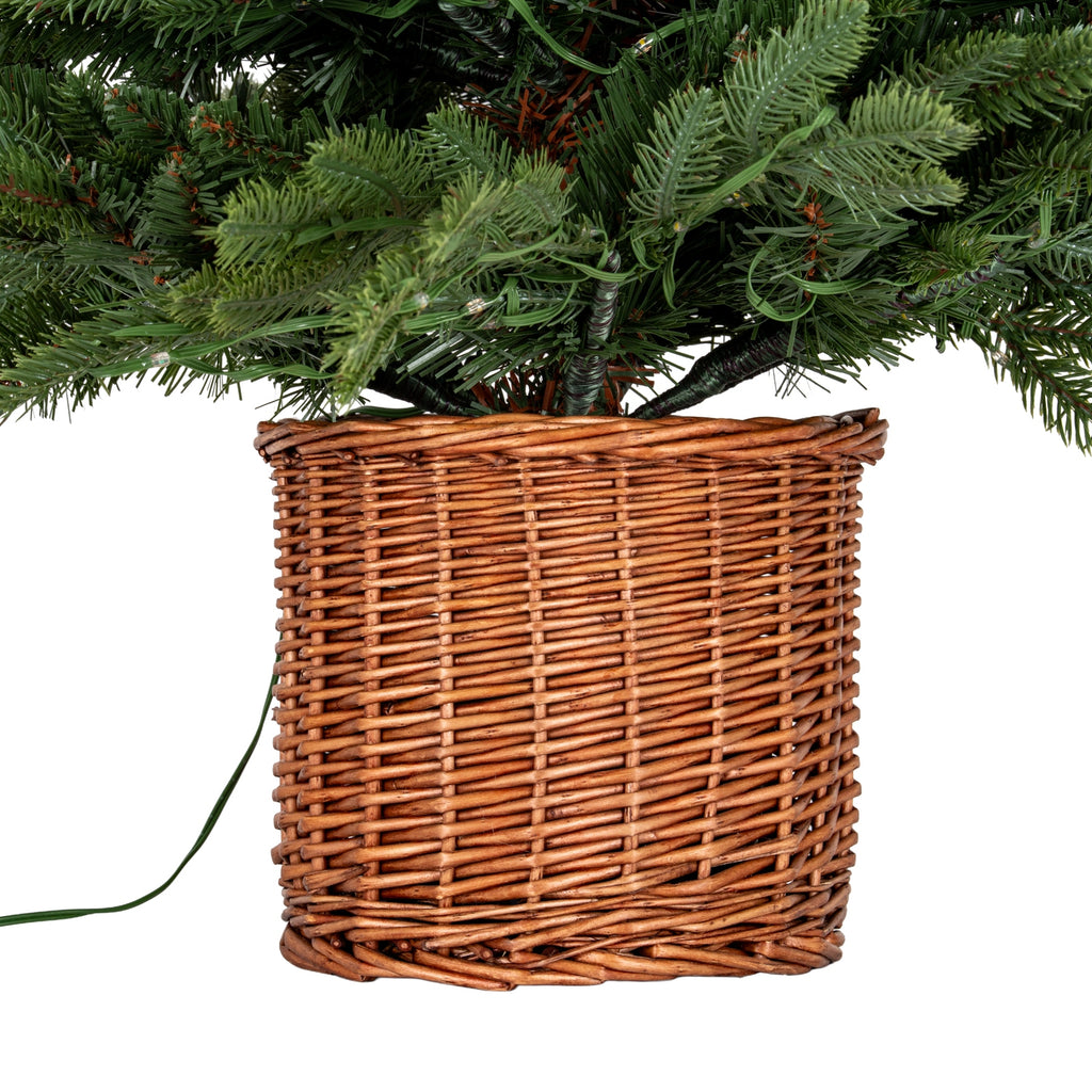 Ryal Pre-Lit Fir Tree in Rattan Pot