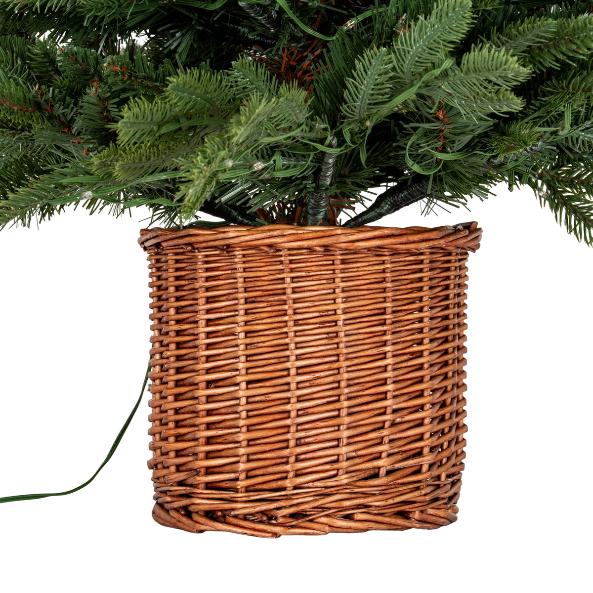 Ryal Pre-Lit Fir Tree in Rattan Pot