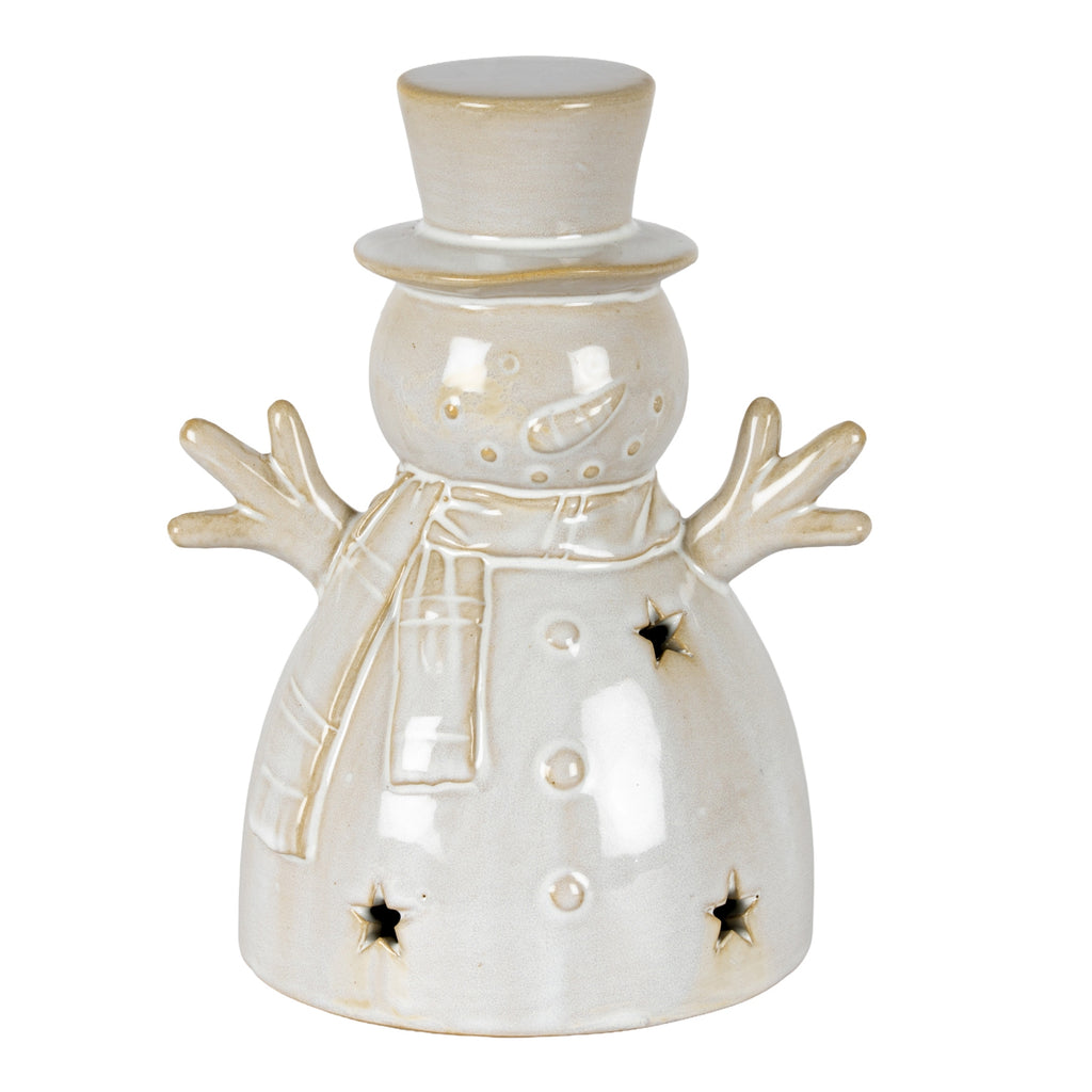 Alora Ceramic Medium Snowman With LED Light