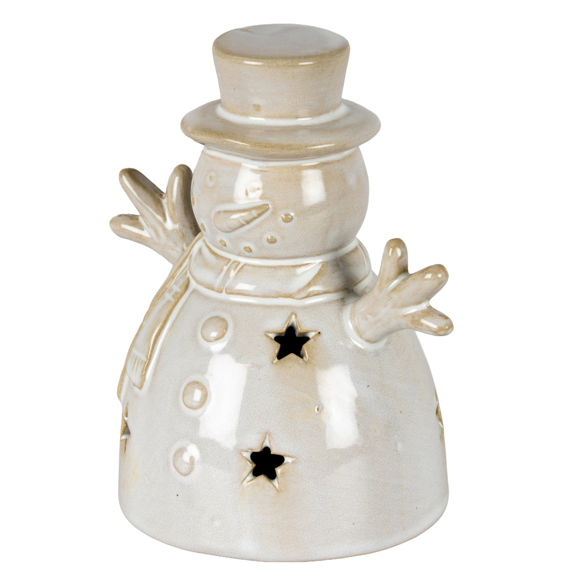 Alora Ceramic Small Snowman With LED Light