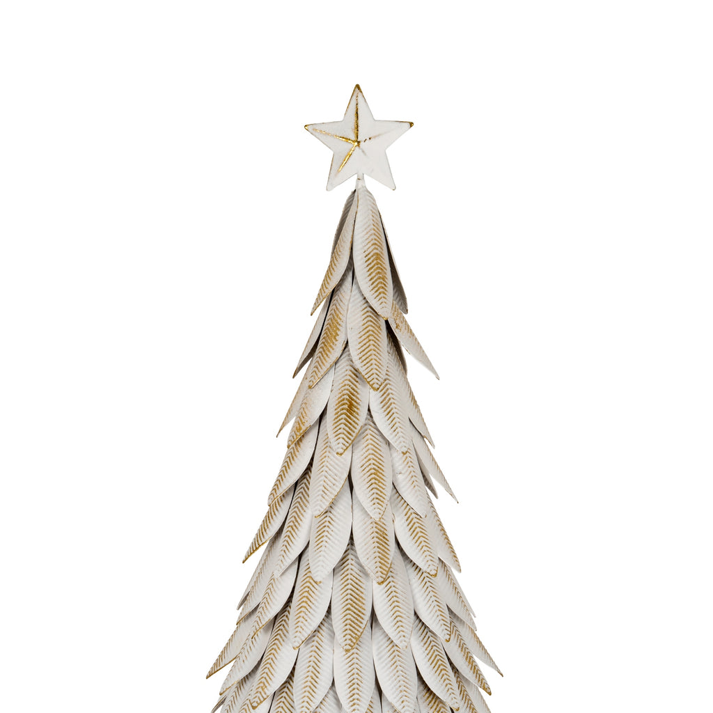 Alwinton Medium White Metal Tree on Wooden Stand