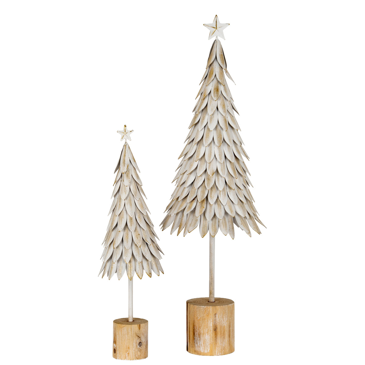Alwinton Medium White Metal Tree on Wooden Stand