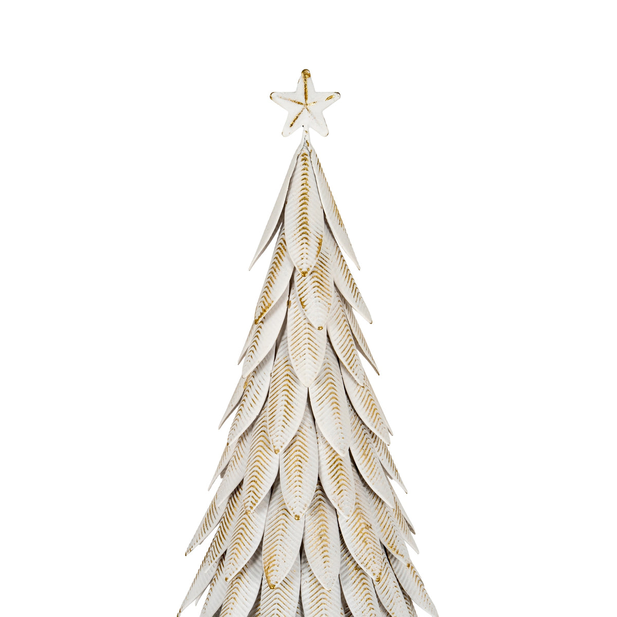 Sharperton Large White Metal Tree on Wooden Stand