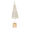 Sharperton Large White Metal Tree on Wooden Stand
