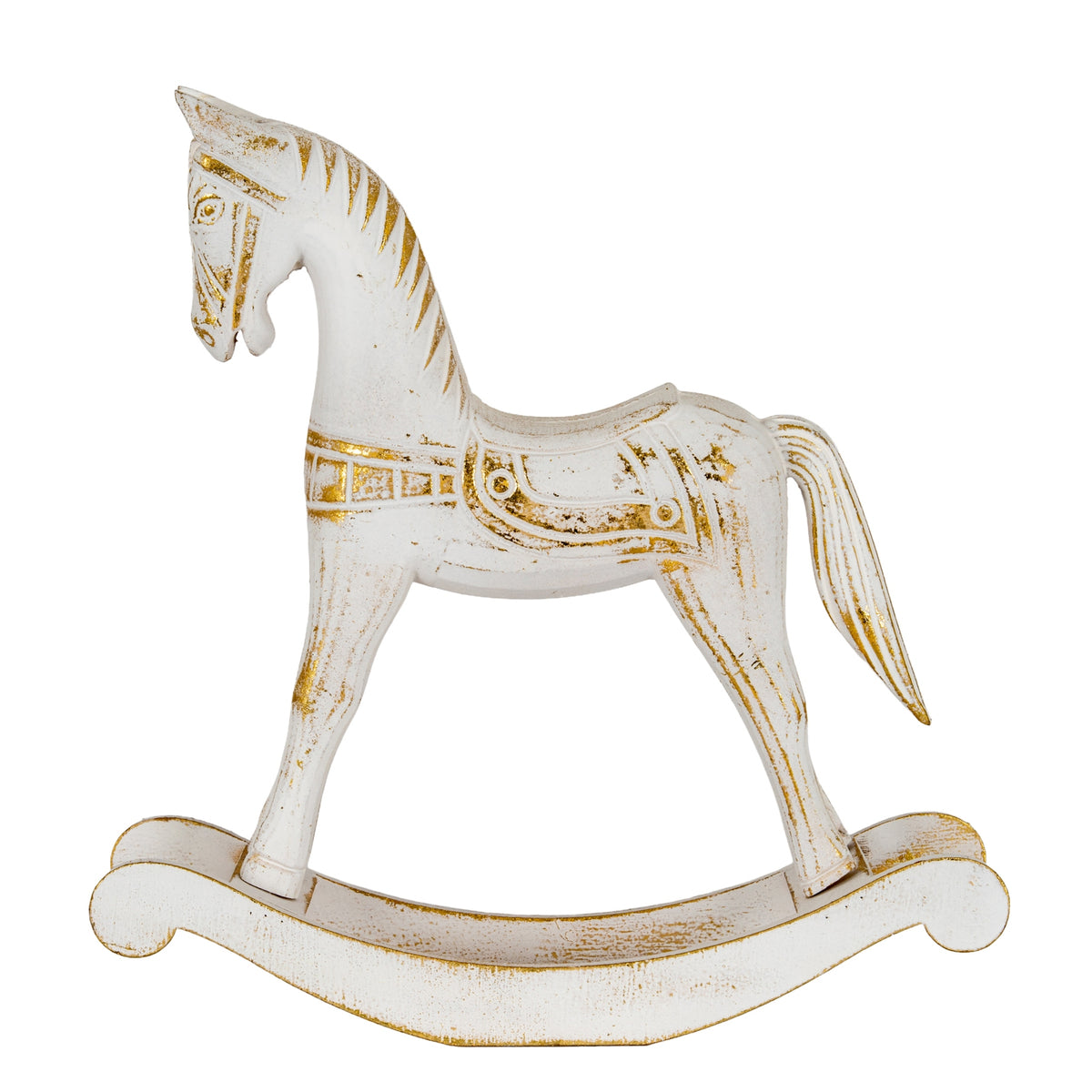 Ingram Large Whitewashed Wooden Rocking Horse