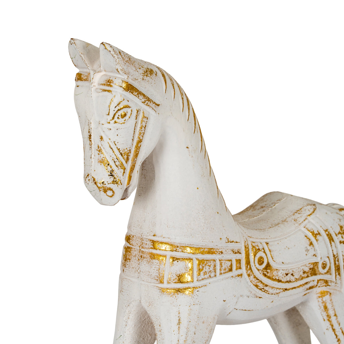 Ingram Large Whitewashed Wooden Rocking Horse