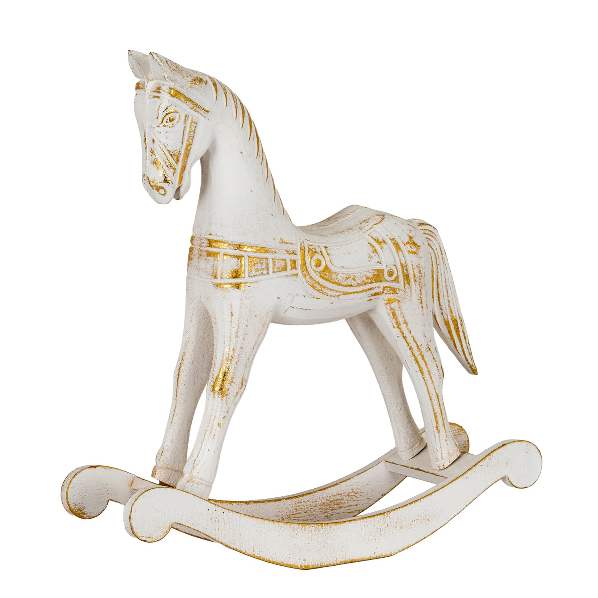 Ingram Large Whitewashed Wooden Rocking Horse