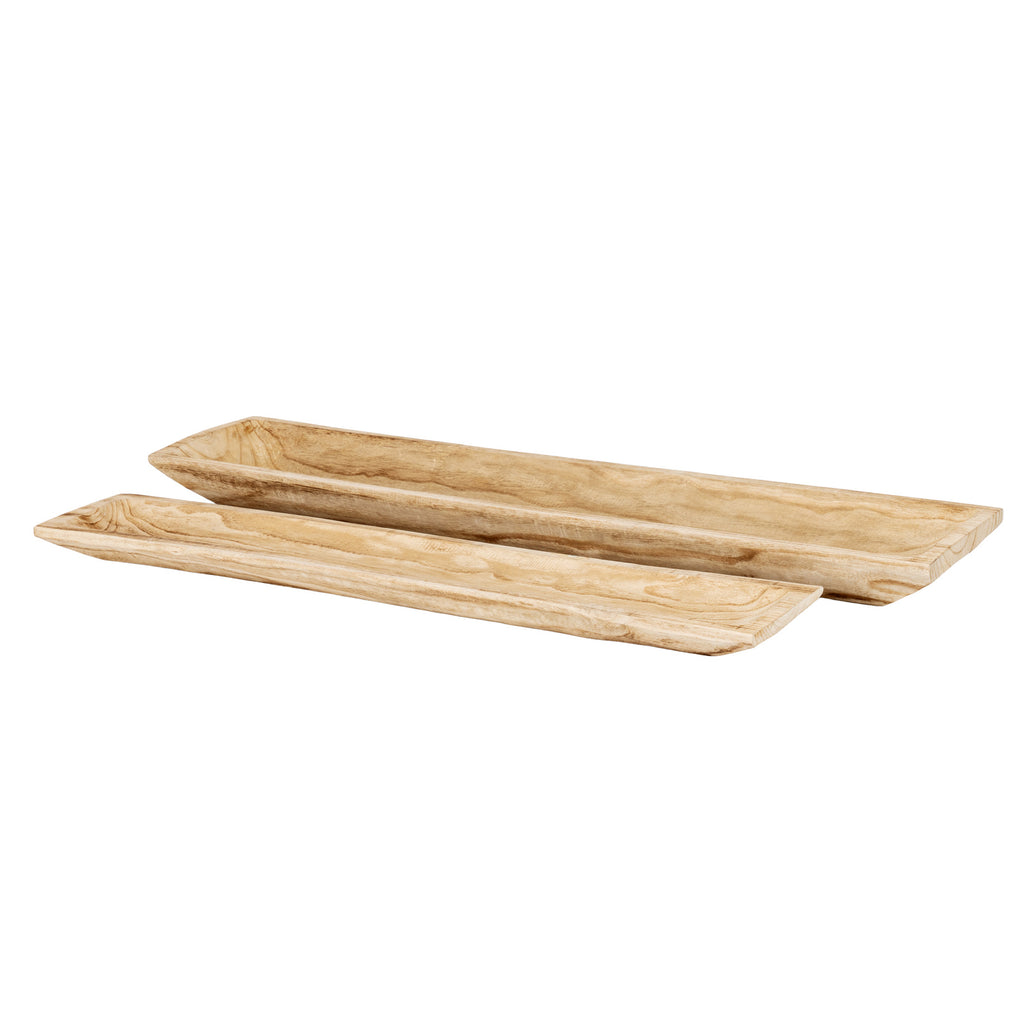 Wooler Set of 2 Rectangular Wooden Trays