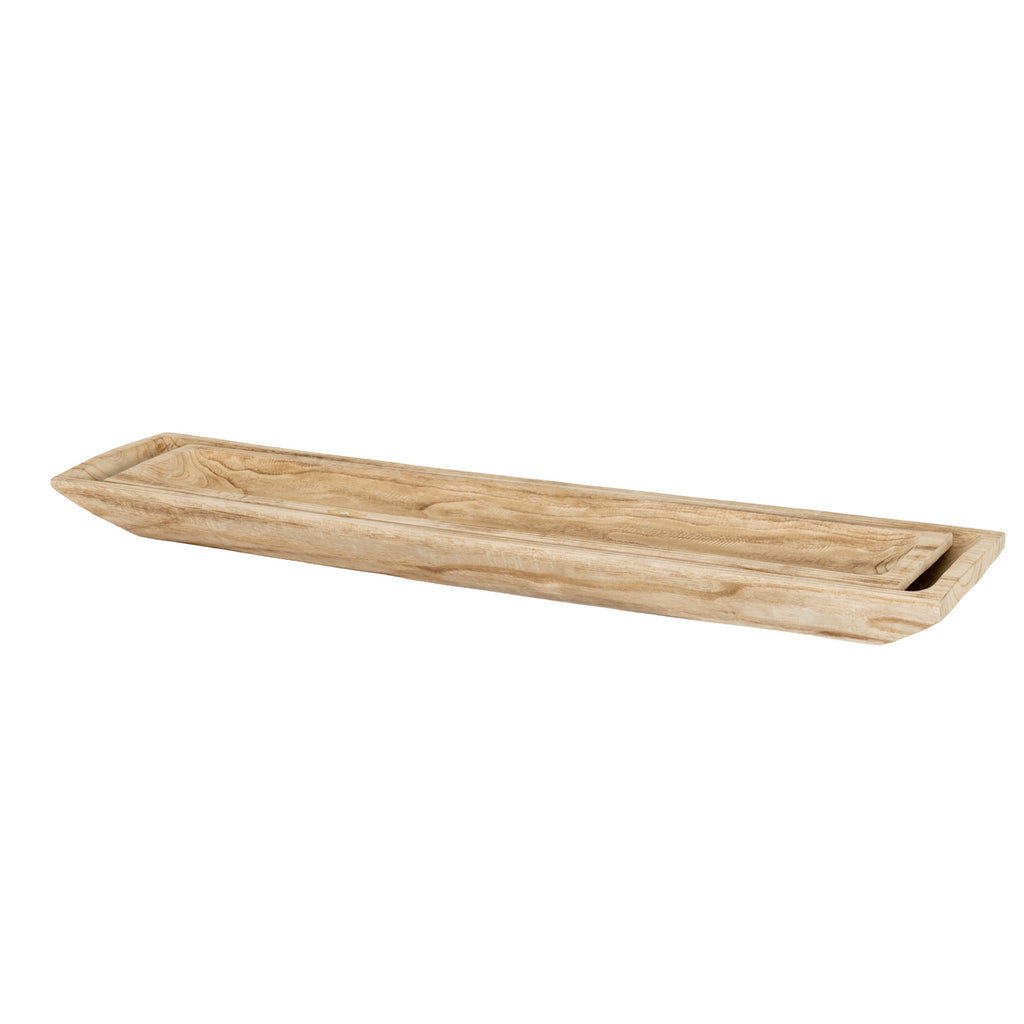 Wooler Set of 2 Rectangular Wooden Trays