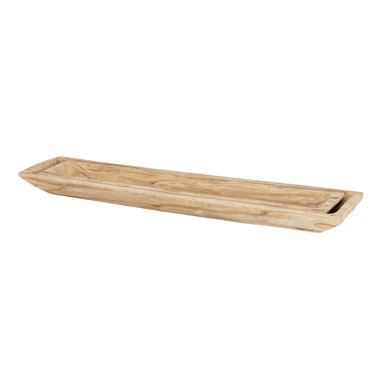 Wooler Set of 2 Rectangular Wooden Trays