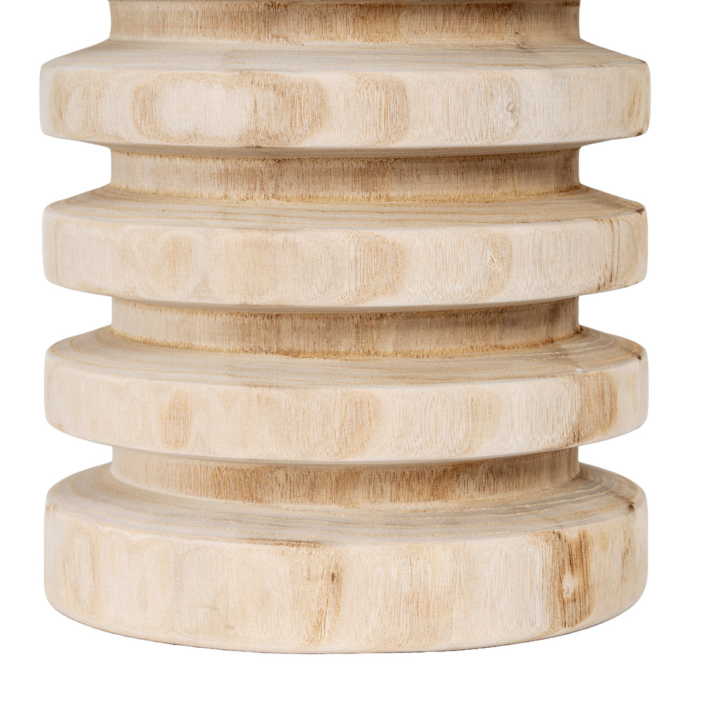 Shotley Large Ribbed Wooden Vase