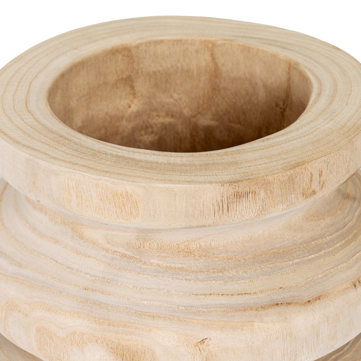 Shotley Large Ribbed Wooden Vase