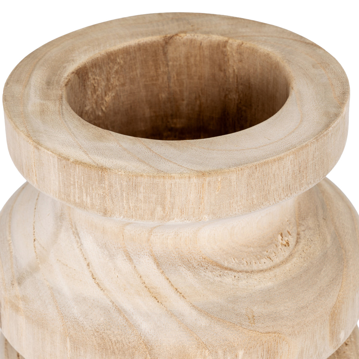 Whittonstall Ribbed Wooden Vase