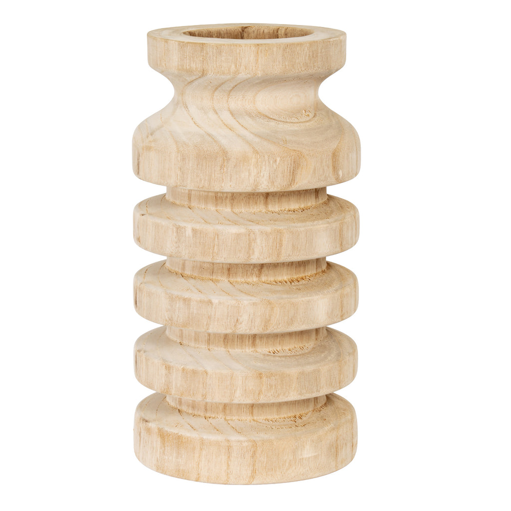 Whittonstall Ribbed Wooden Vase