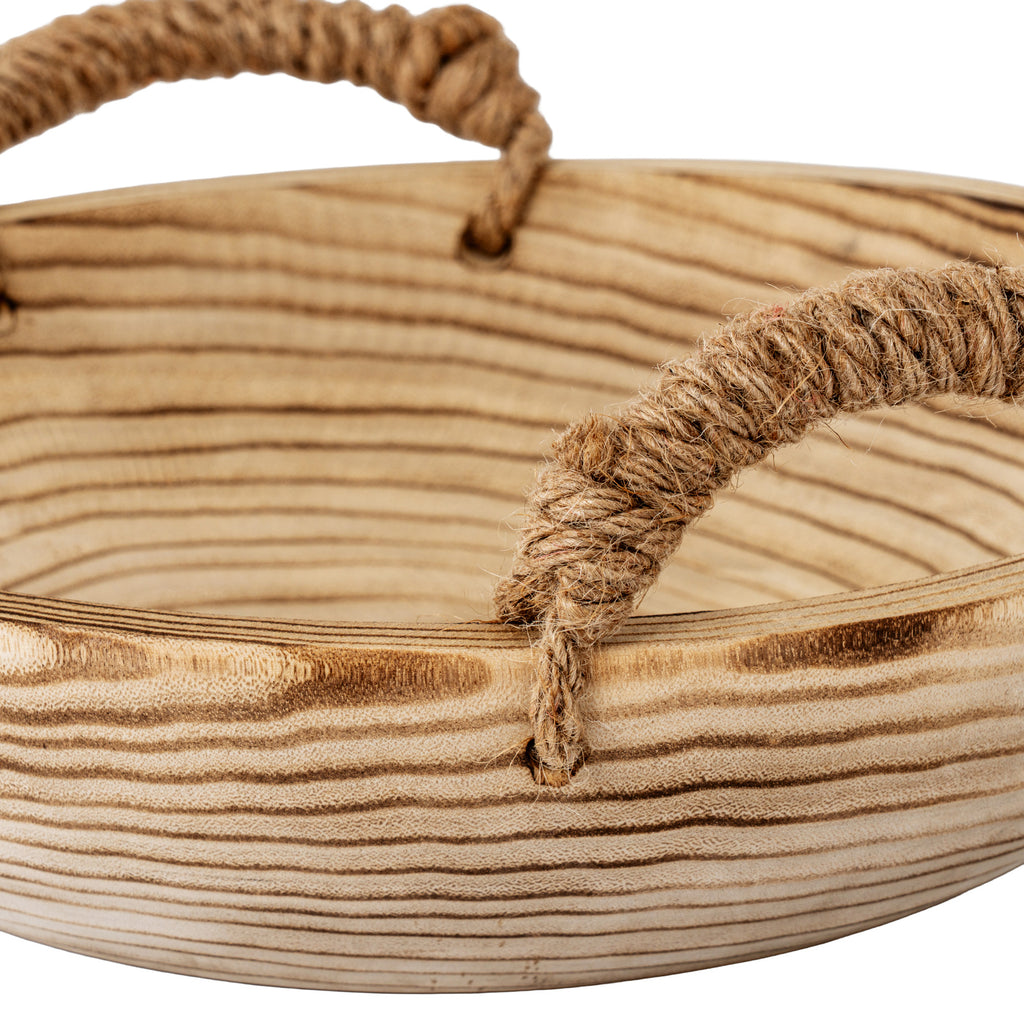 Mickley Wooden Bowl with Rope Handles