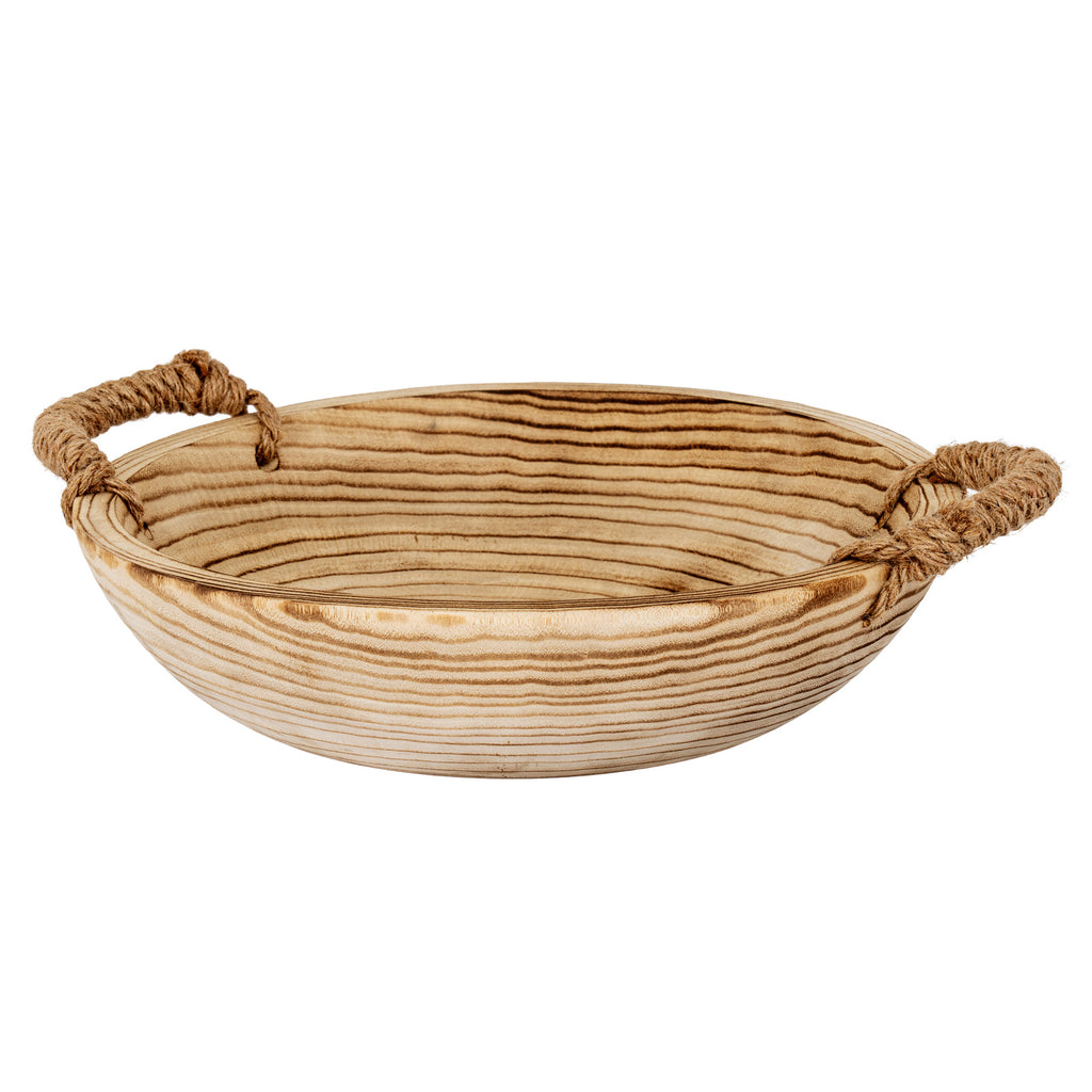 Mickley Wooden Bowl with Rope Handles
